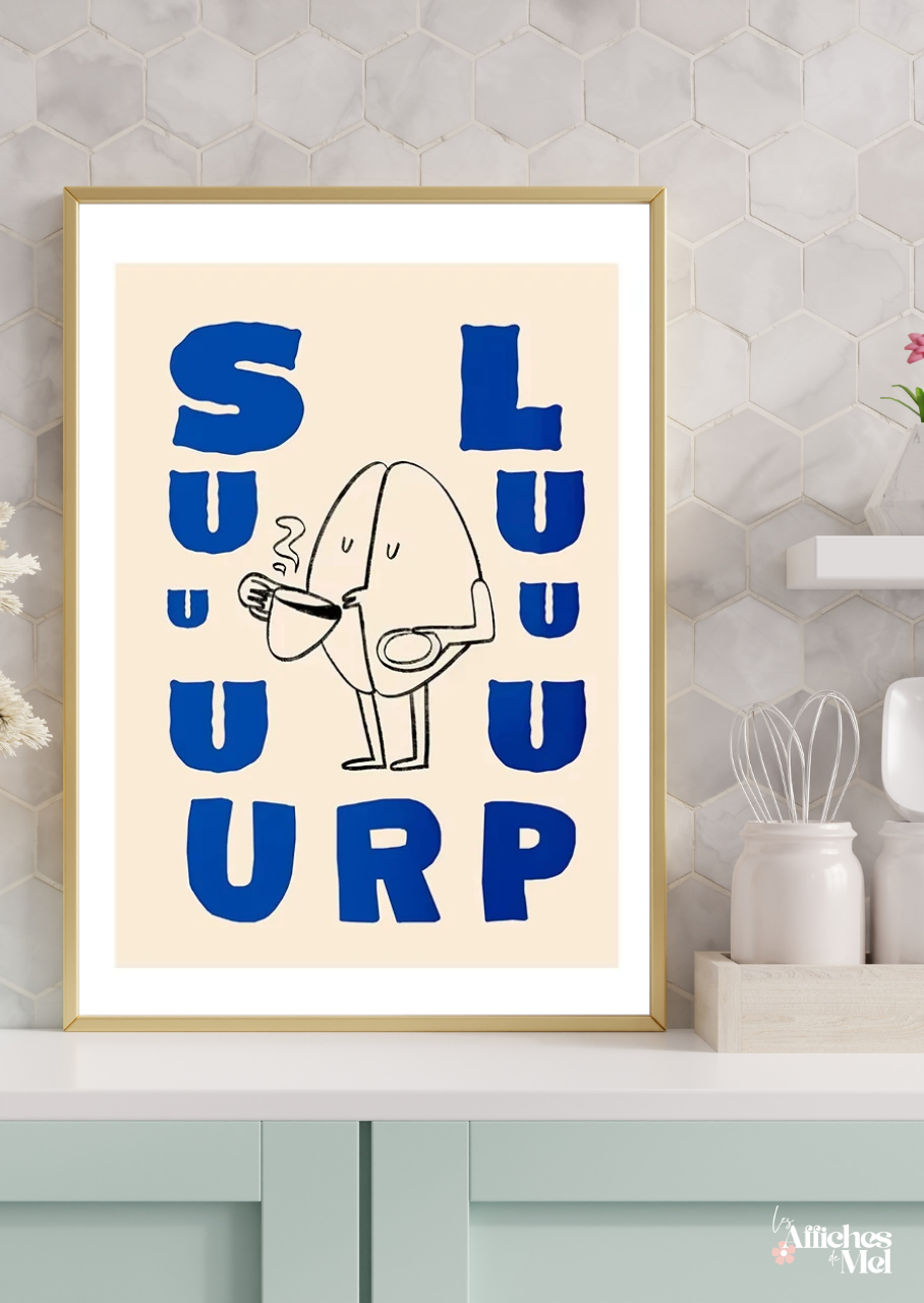 Affiche "Pause Café" – Illustration moderne coffee addicts