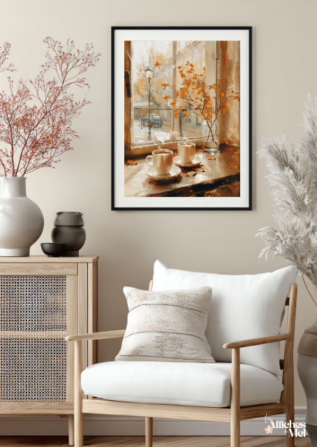 Affiche murale automne – Fenêtre aux couleurs d’automne