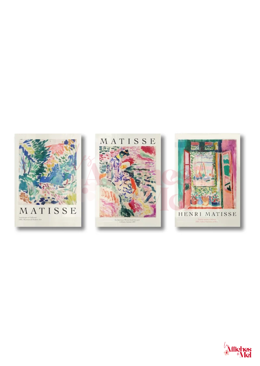 Set de 3 Affiches "Henri Matisse" – Posters Art Moderne Coloré | Décoration Murale Style Galerie