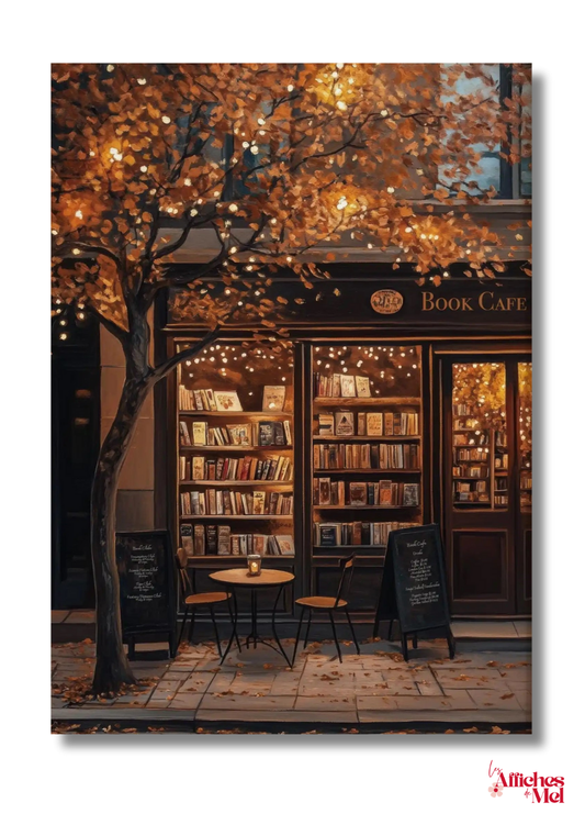 Affiche murale automne – Book Shop Librairie Chaleureuse