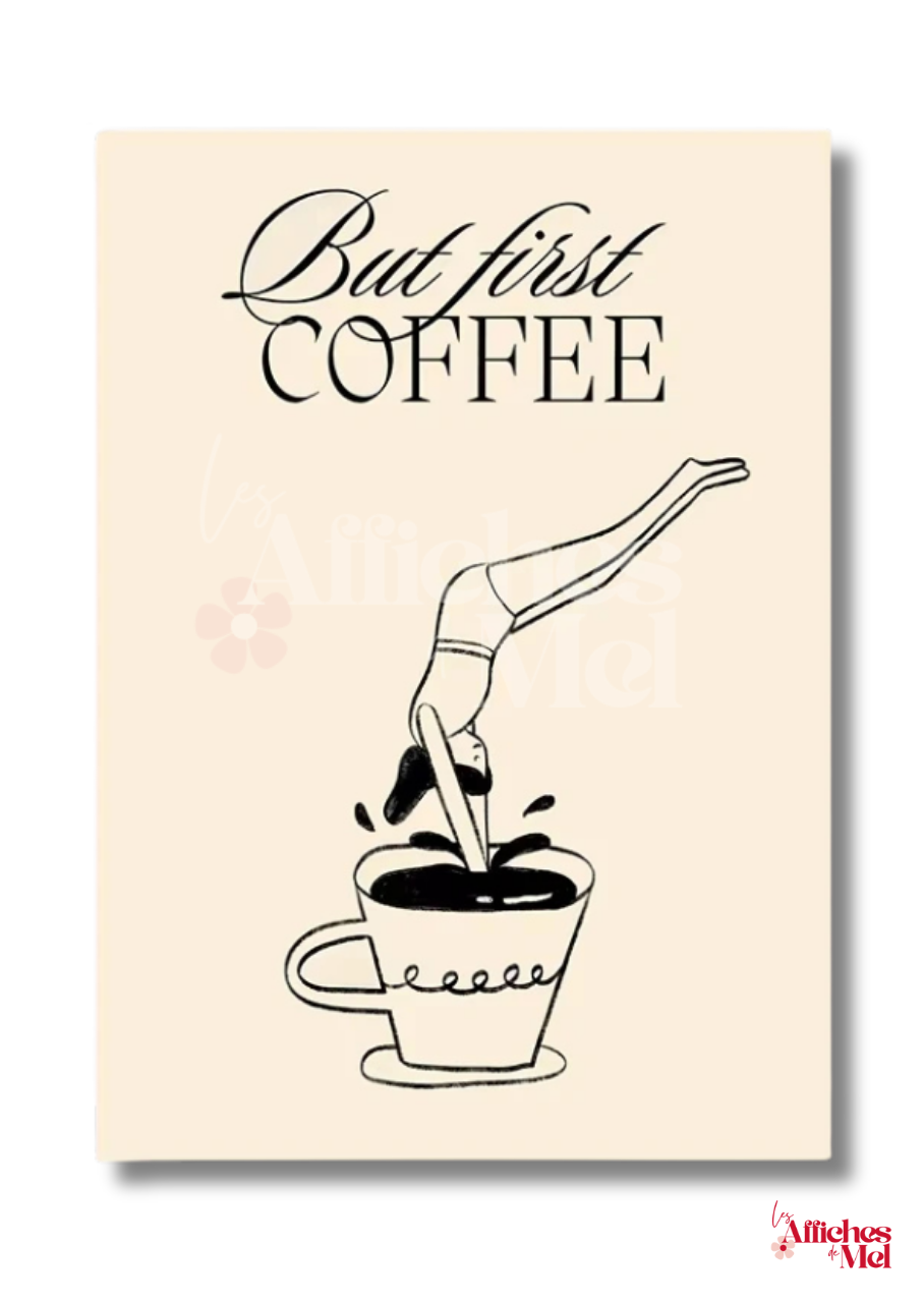 Affiche "Plongeur de Café" - Illustration Minimaliste & Élégante pour Coin Café