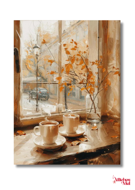 Affiche murale automne – Fenêtre aux couleurs d’automne