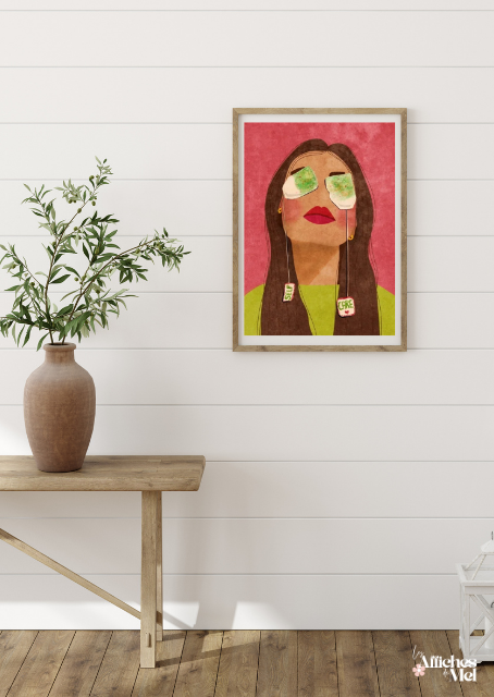 Affiche "Self-care Queen" - Illustration Féminine & Moderne avec Sachets de Thé
