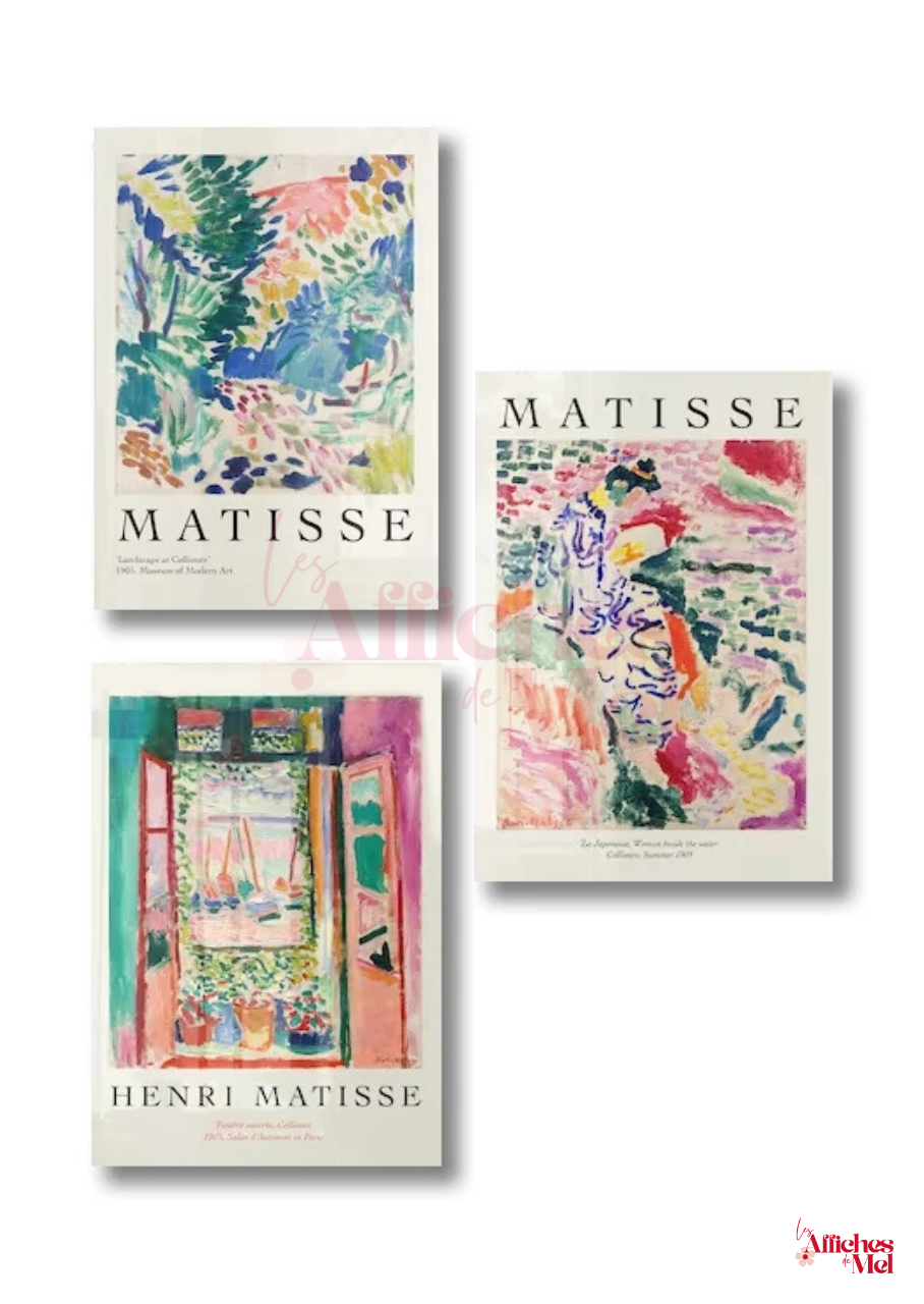Set de 3 Affiches "Henri Matisse" – Posters Art Moderne Coloré | Décoration Murale Style Galerie