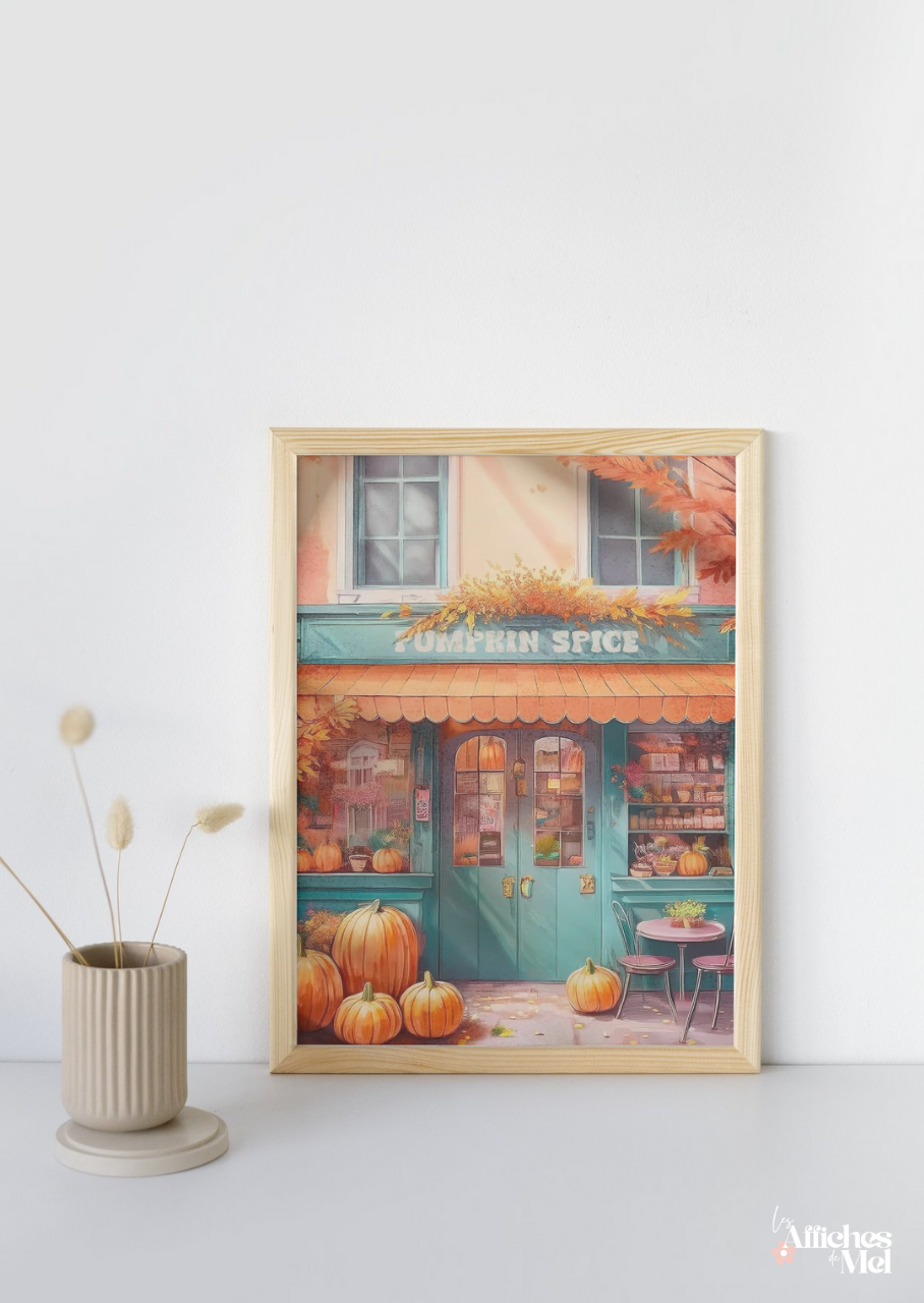 Affiche murale automne – Boutique Pumpkin Spice