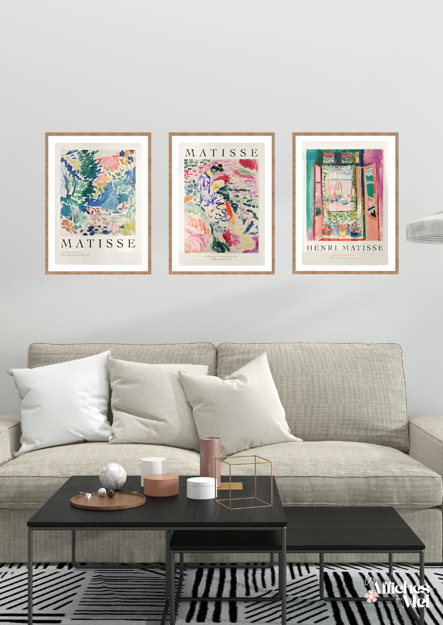 Set de 3 Affiches "Henri Matisse" – Posters Art Moderne Coloré | Décoration Murale Style Galerie