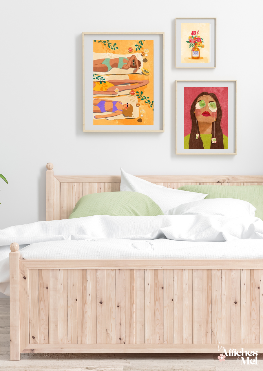 Affiche "Self-care Queen" - Illustration Féminine & Moderne avec Sachets de Thé