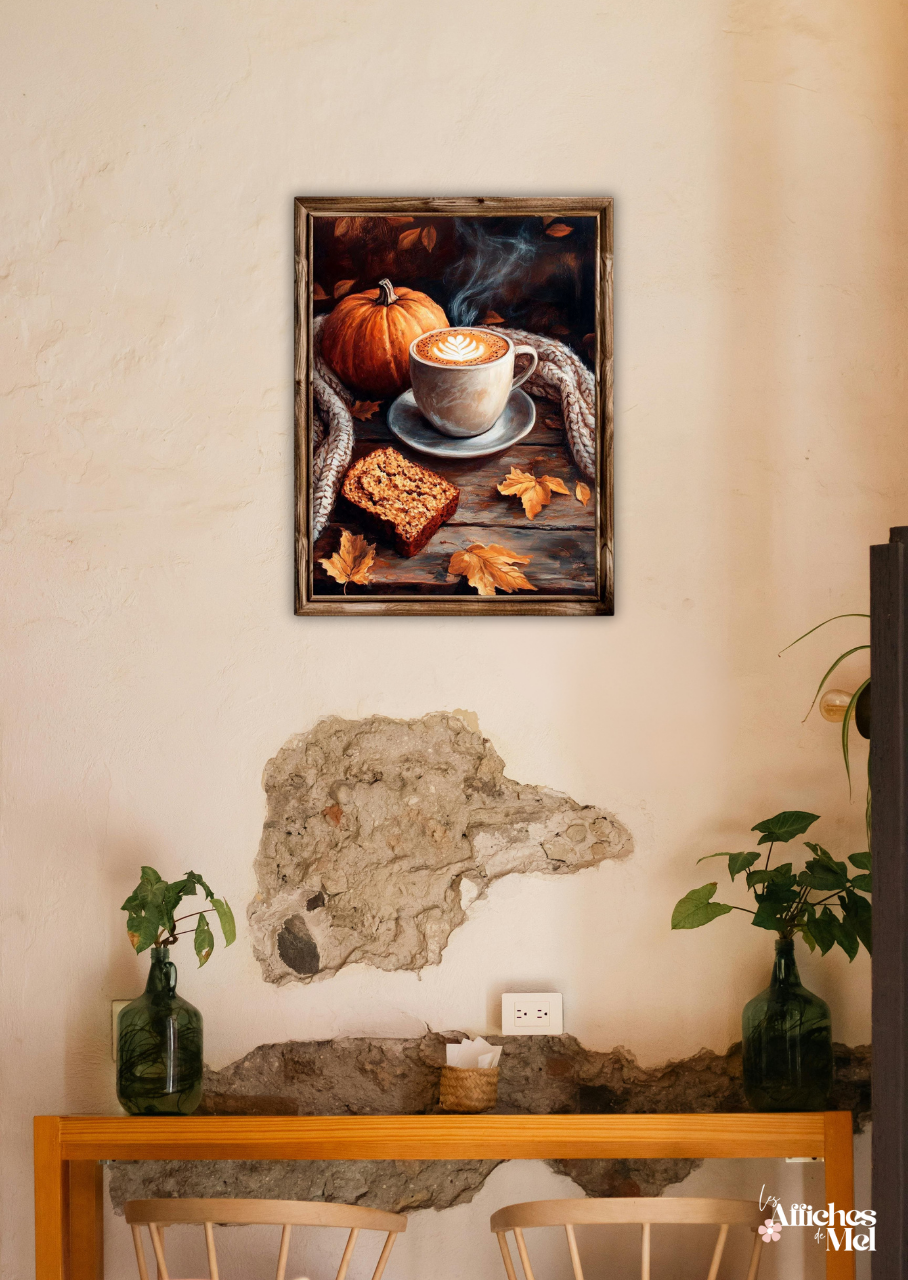 Affiche murale automne – Café gourmand