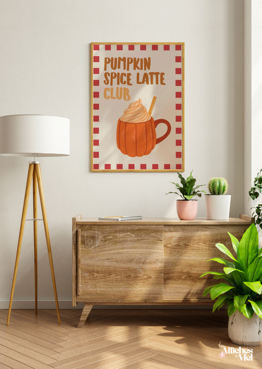 Affiche murale automne – Pumpkin Spice Latte Club