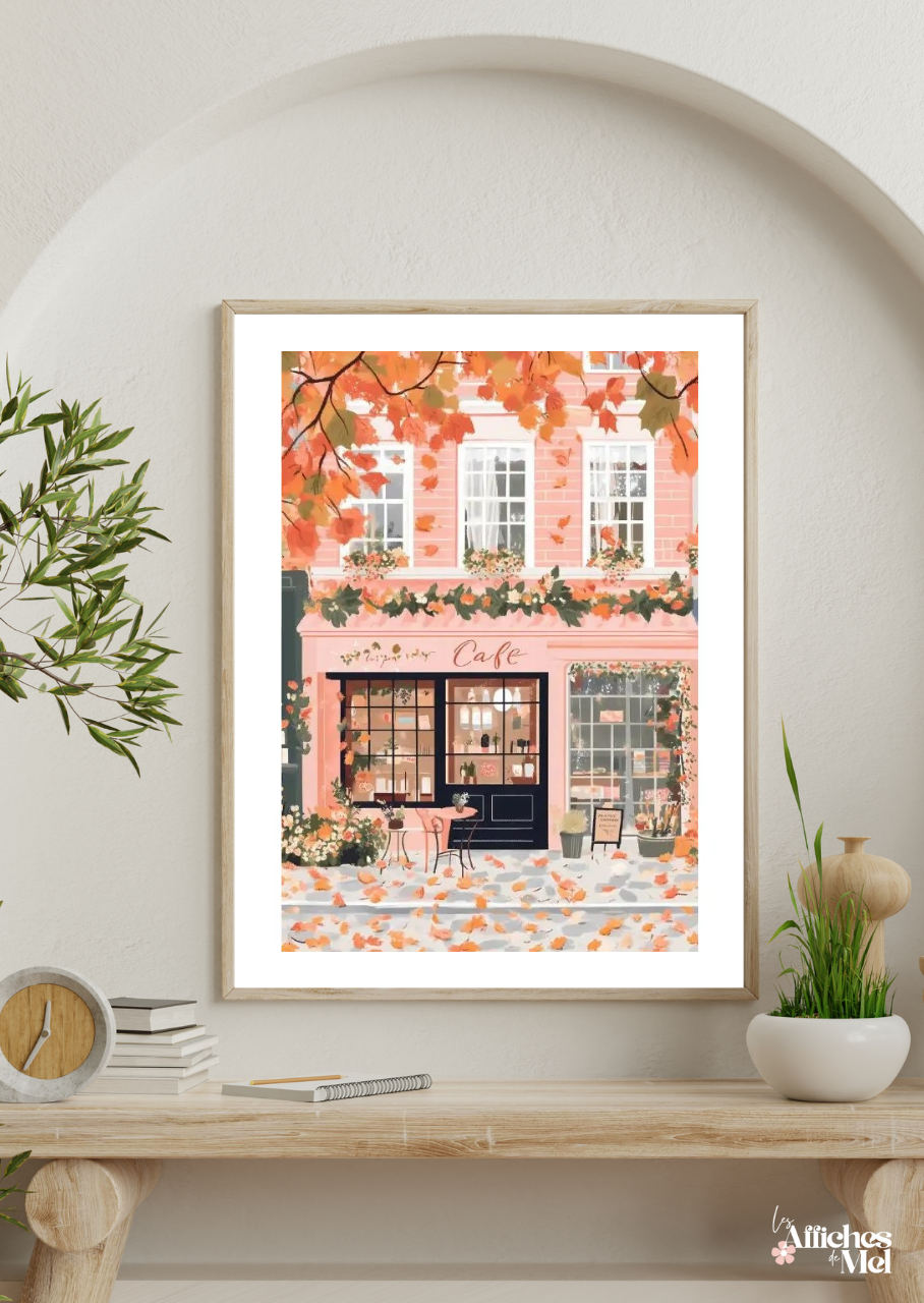 Affiche murale automne – Café Cosy Urbain