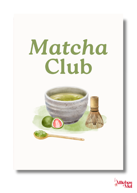 Affiche Matcha Club – Illustration déco pour amateurs de matcha