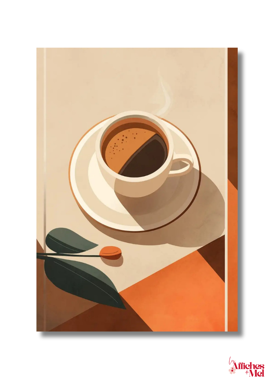 Affiche murale automne – Tasse de café au soleil