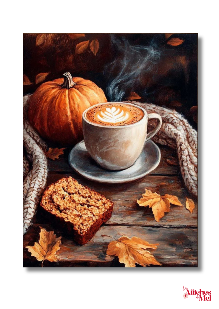 Affiche murale automne – Café gourmand