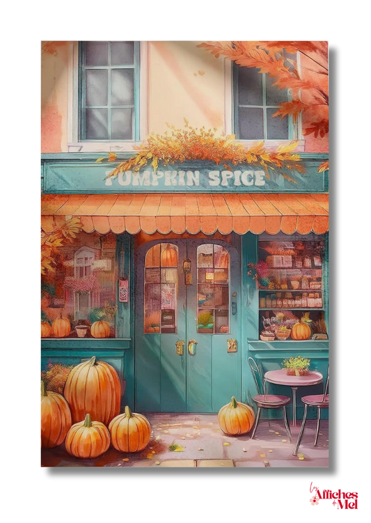 Affiche murale automne – Boutique Pumpkin Spice
