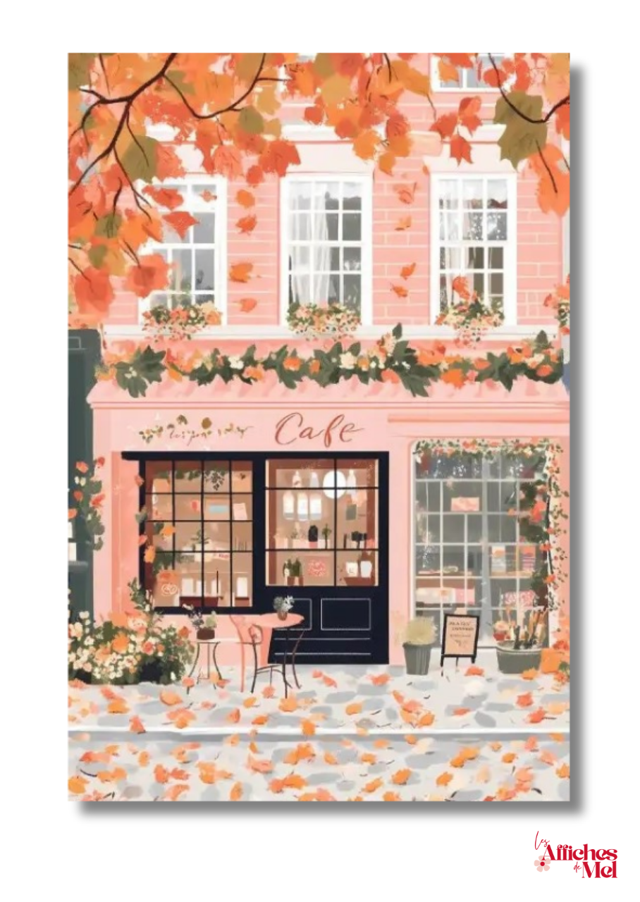 Affiche murale automne – Café Cosy Urbain