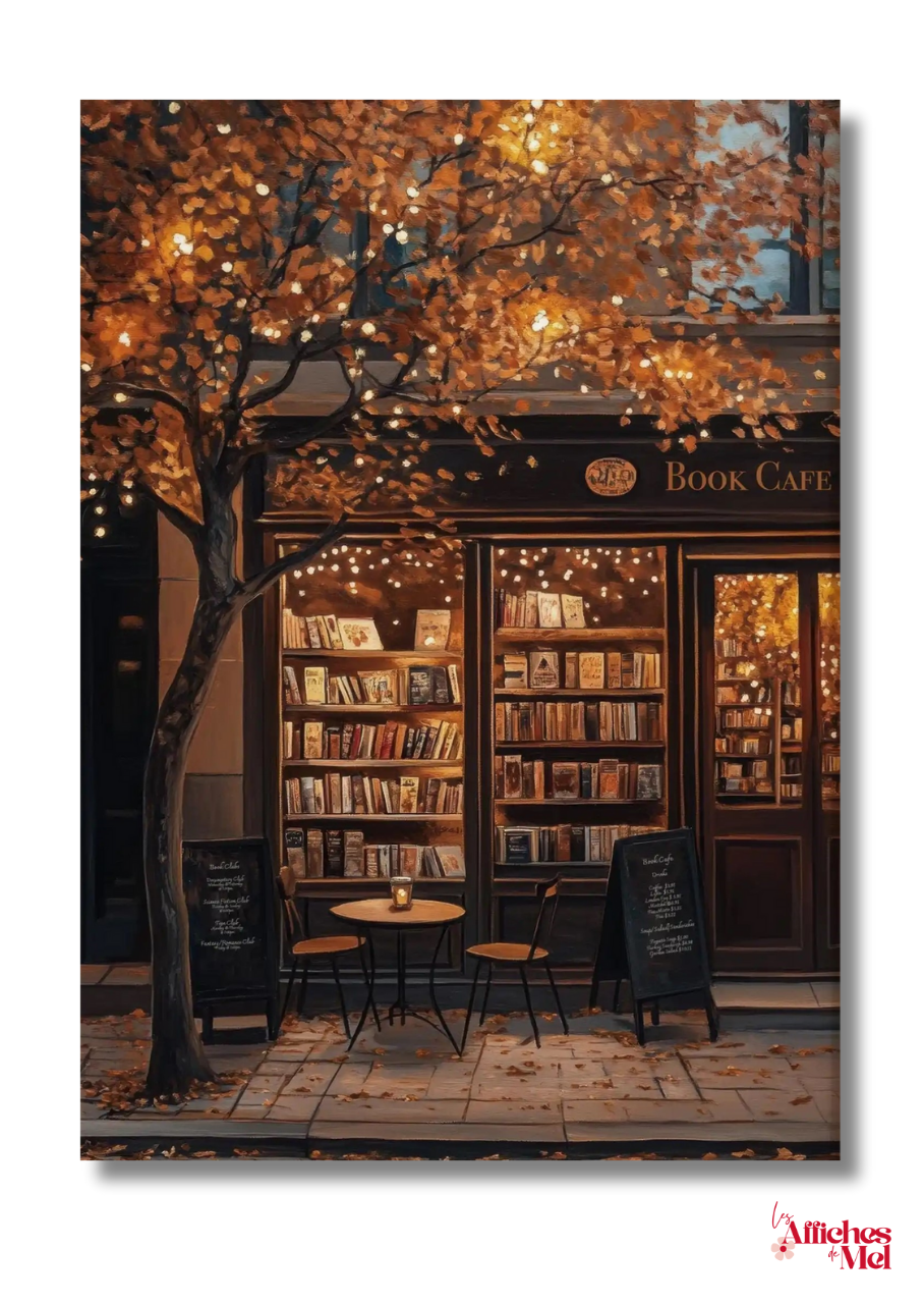 Affiche murale automne – Book Shop Librairie Chaleureuse