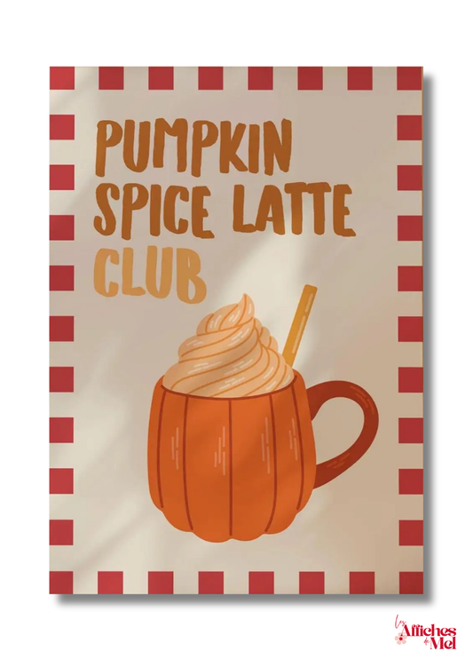 Affiche murale automne – Pumpkin Spice Latte Club