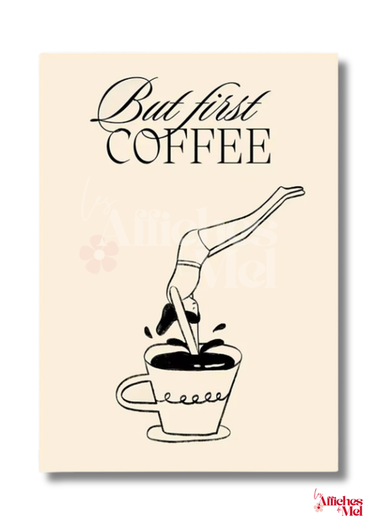 Affiche "Plongeur de Café" - Illustration Minimaliste & Élégante pour Coin Café