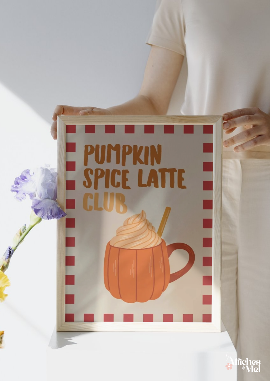 Affiche murale automne – Pumpkin Spice Latte Club