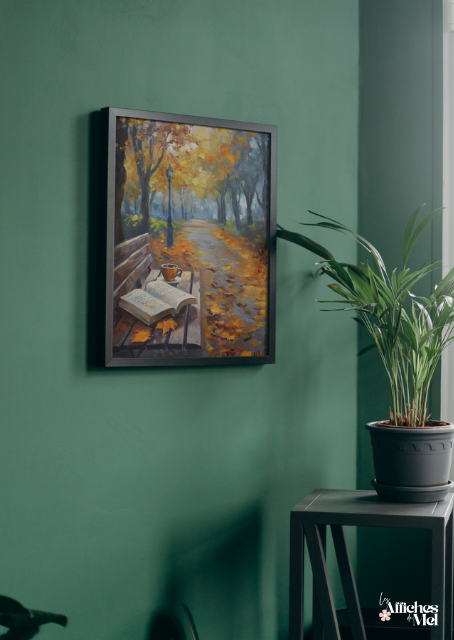 Affiche murale automne – Lecture au parc
