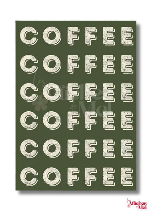 Affiche Typo "COFFEE" – Poster vintage pour les accros du café
