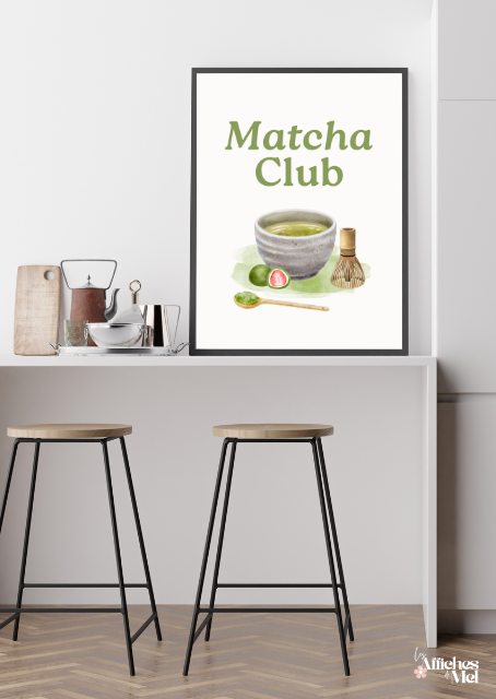 Affiche Matcha Club – Illustration déco pour amateurs de matcha