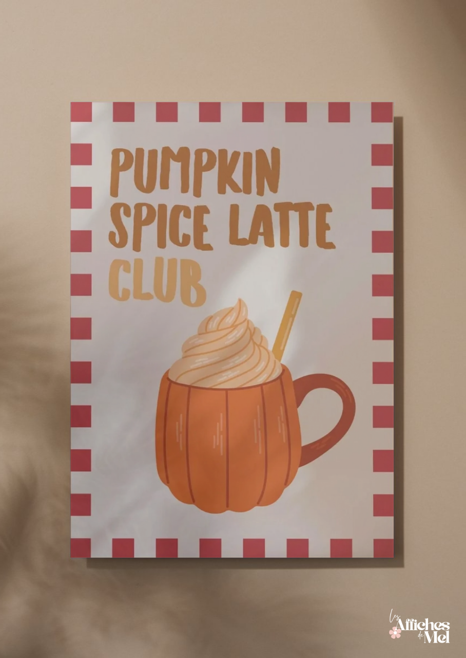 Affiche murale automne – Pumpkin Spice Latte Club
