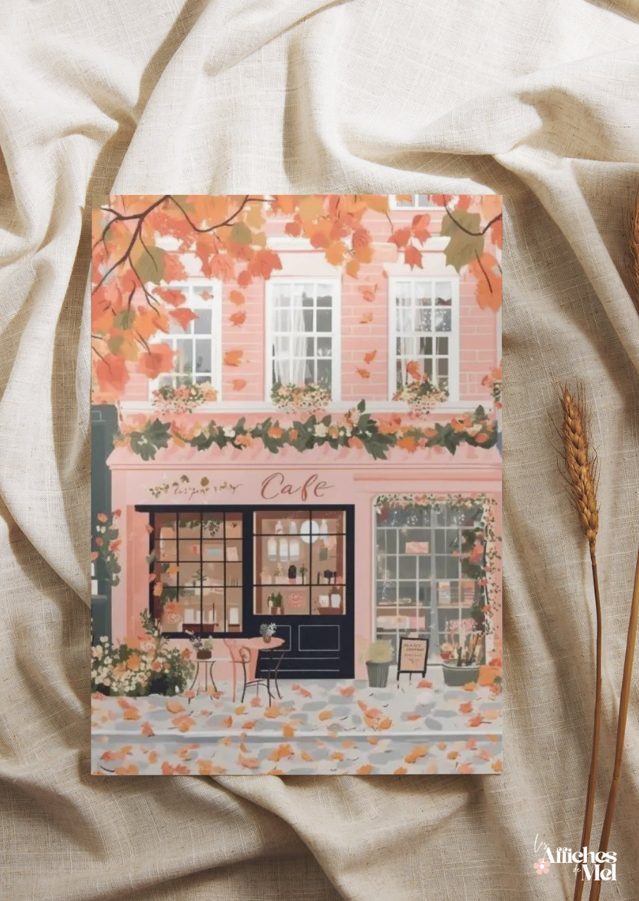 Affiche murale automne – Café Cosy Urbain