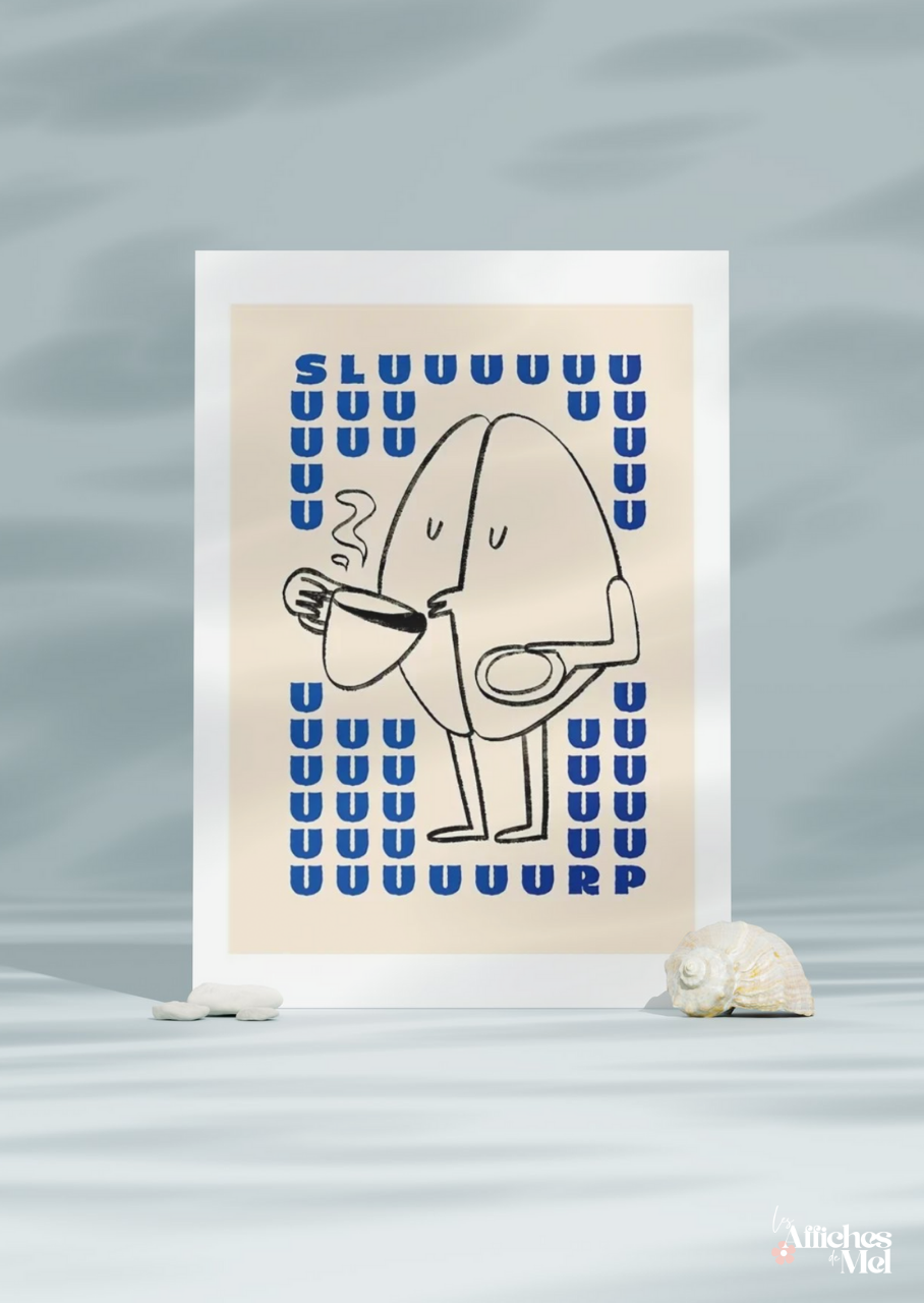 Affiche "Sluuurp!" – Poster café décalé | Illustration graphique