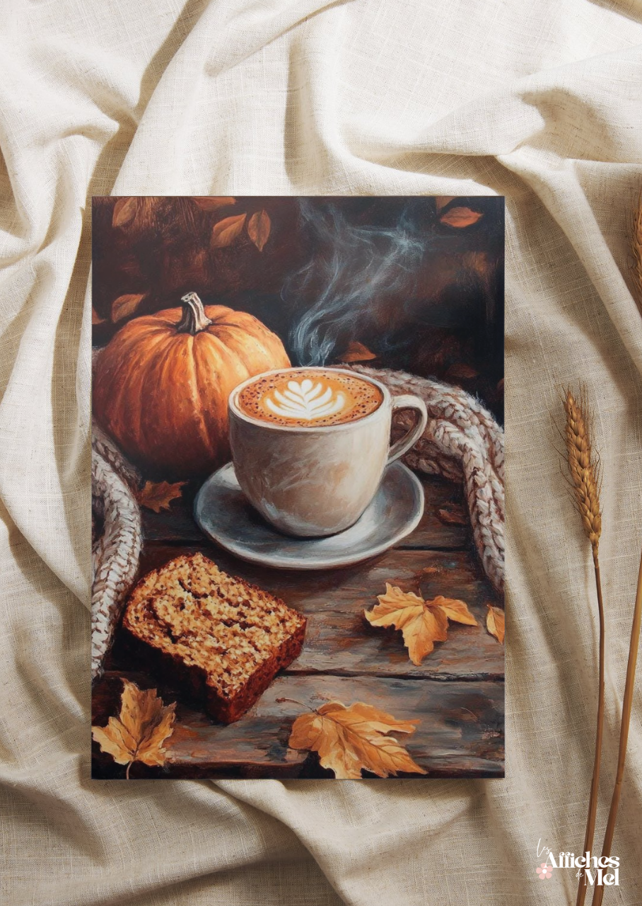 Affiche murale automne – Café gourmand
