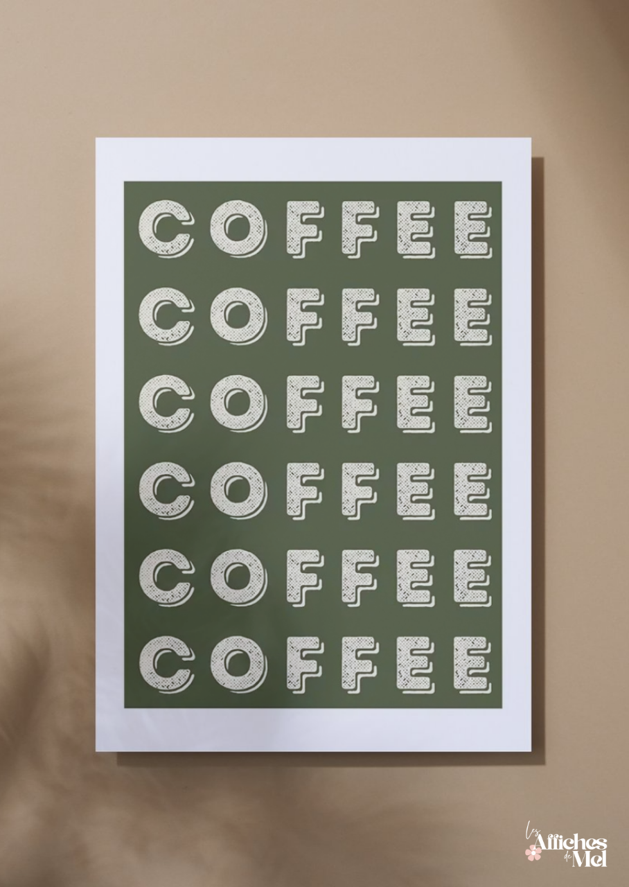 Affiche Typo "COFFEE" – Poster vintage pour les accros du café