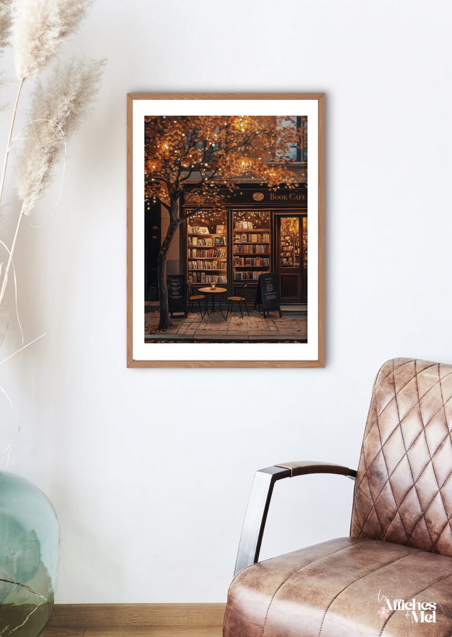 Affiche murale automne – Book Shop Librairie Chaleureuse