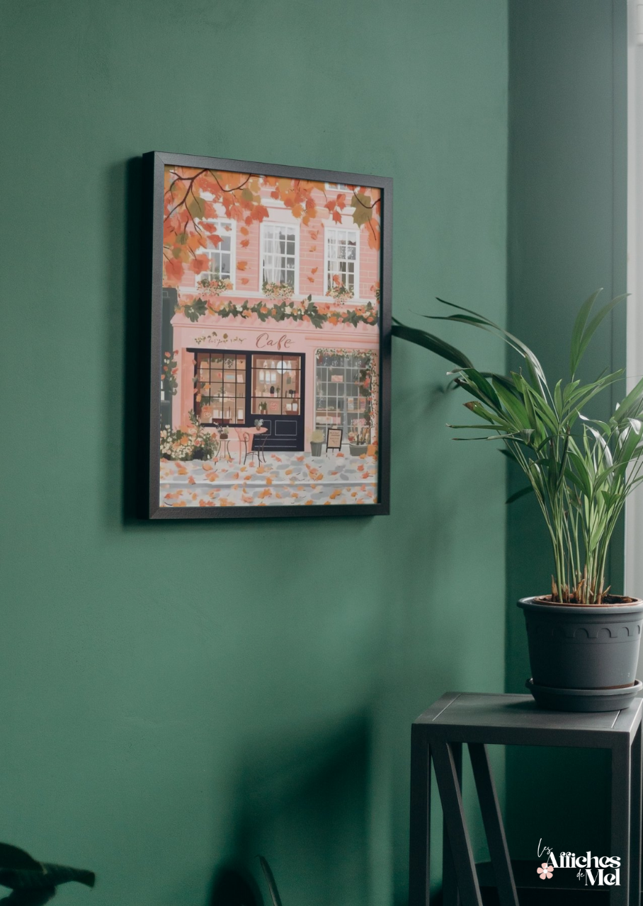 Affiche murale automne – Café Cosy Urbain