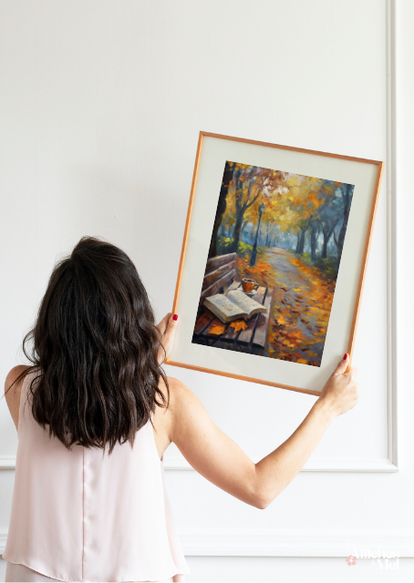 Affiche murale automne – Lecture au parc