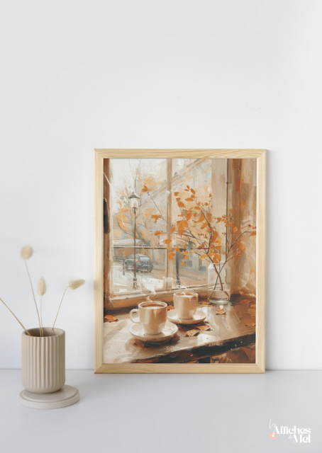 Affiche murale automne – Fenêtre aux couleurs d’automne