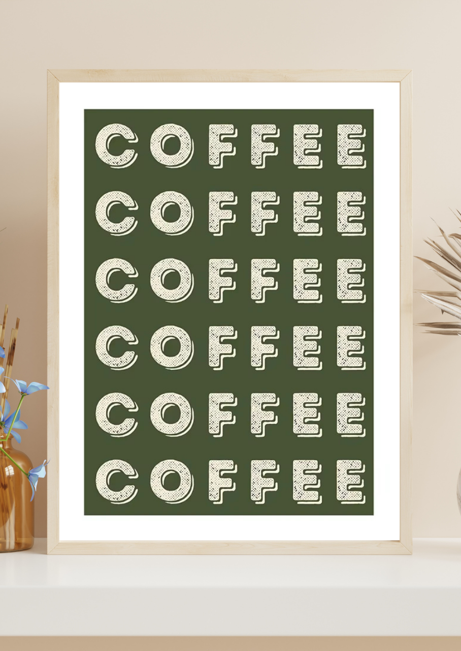 Affiche Typo "COFFEE" – Poster vintage pour les accros du café