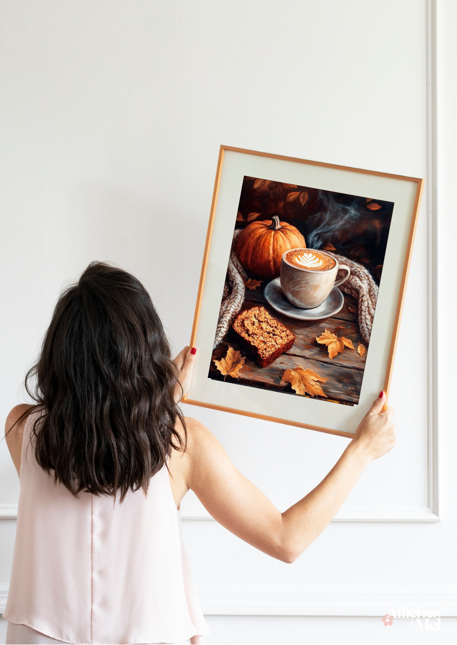 Affiche murale automne – Café gourmand