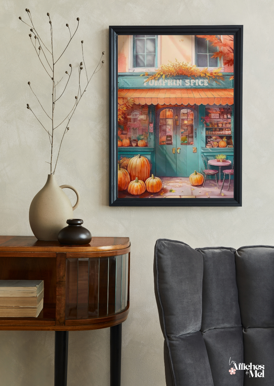 Affiche murale automne – Boutique Pumpkin Spice