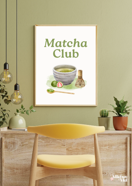 Affiche Matcha Club – Illustration déco pour amateurs de matcha