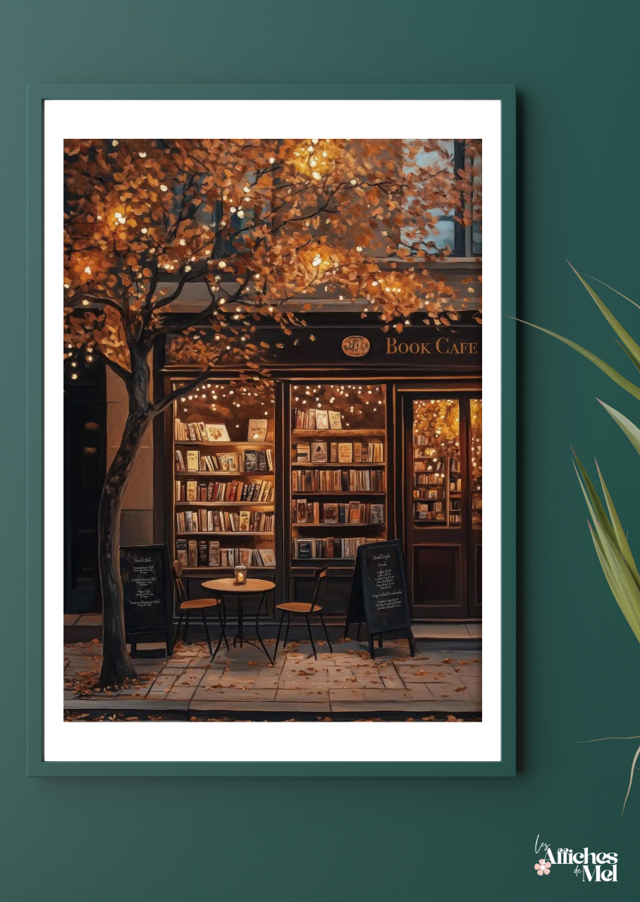 Affiche murale automne – Book Shop Librairie Chaleureuse