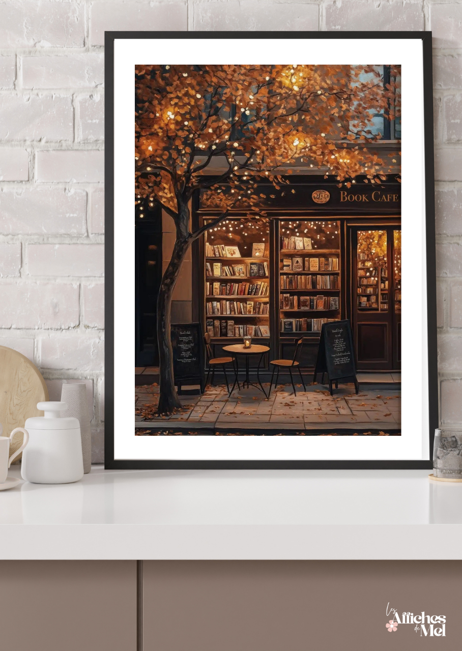 Affiche murale automne – Book Shop Librairie Chaleureuse