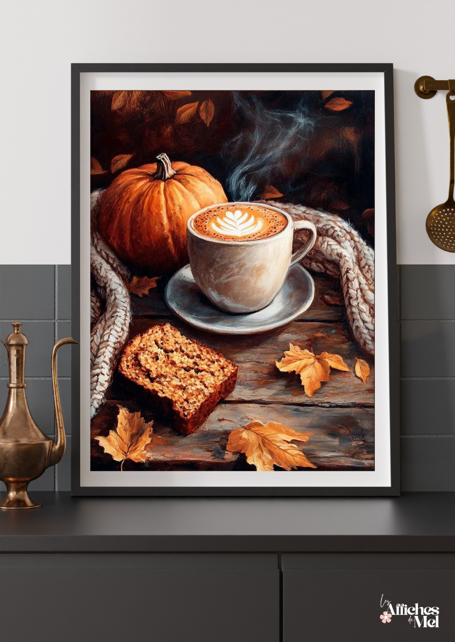 Affiche murale automne – Café gourmand