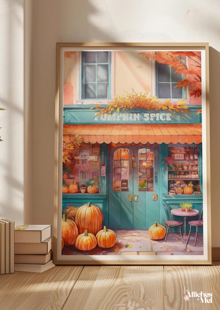 Affiche murale automne – Boutique Pumpkin Spice