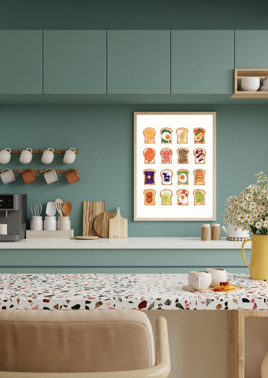 Affiche "Gourmet Toasts" – Déco Cuisine Originale et Colorée