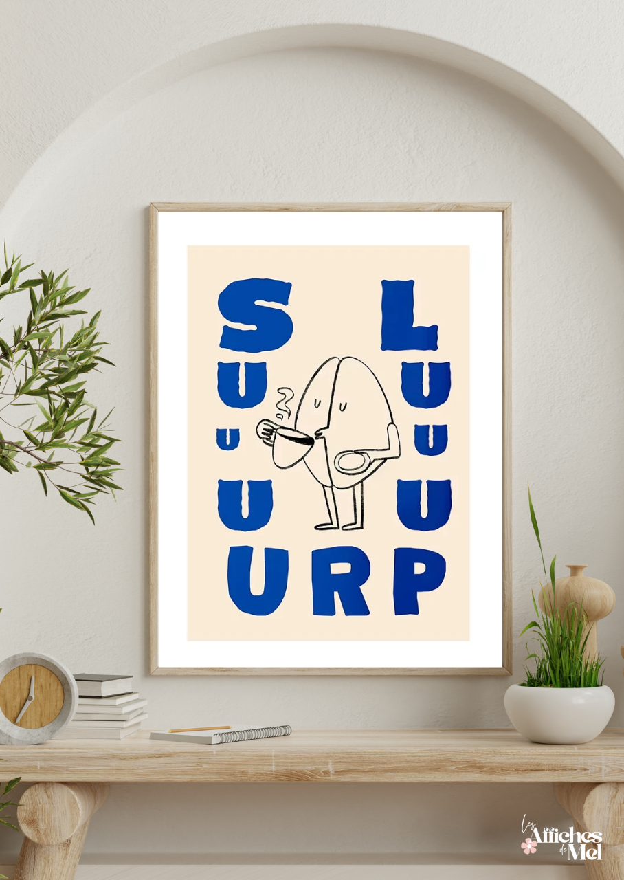 Affiche "Pause Café" – Illustration moderne coffee addicts