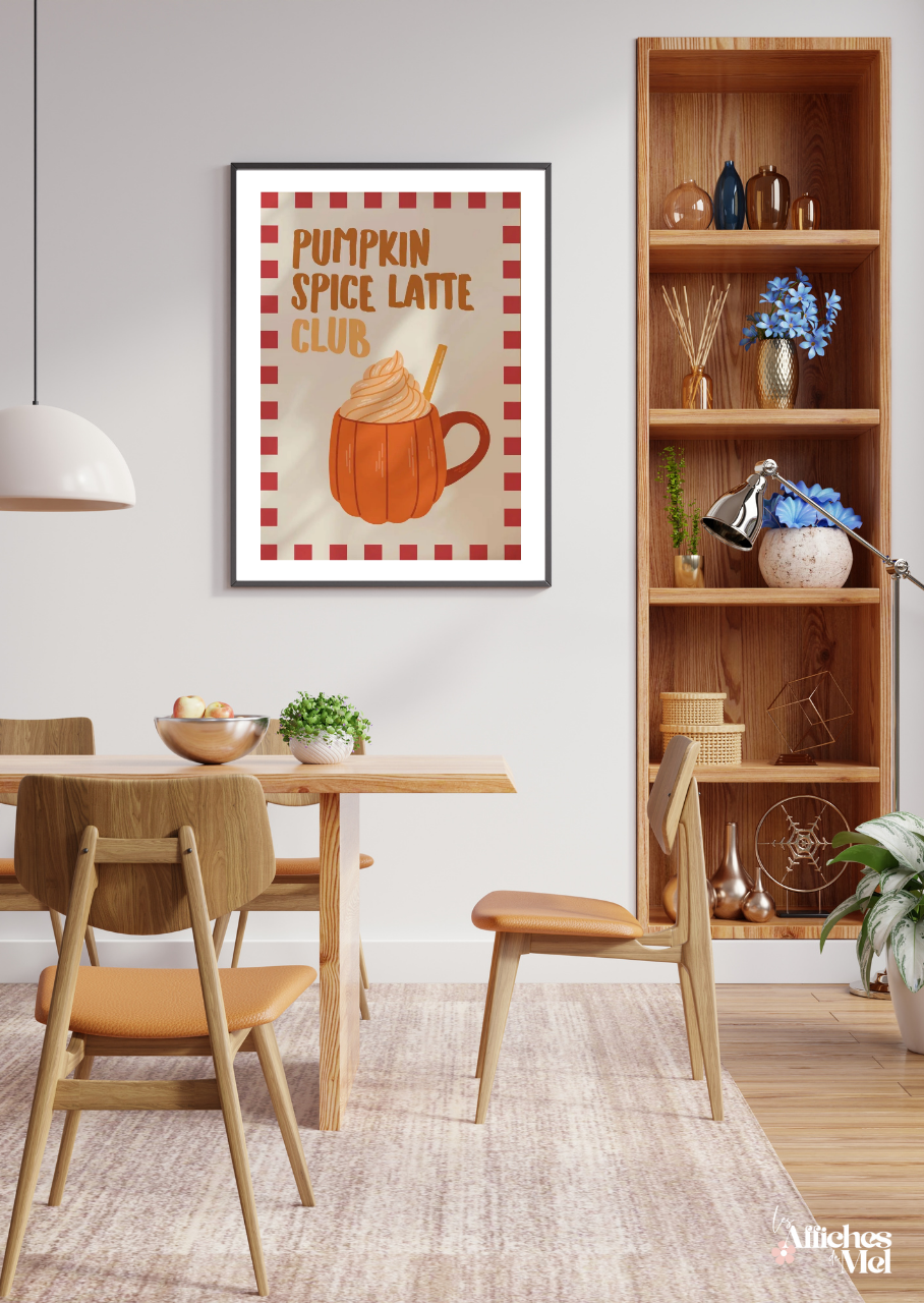 Affiche murale automne – Pumpkin Spice Latte Club