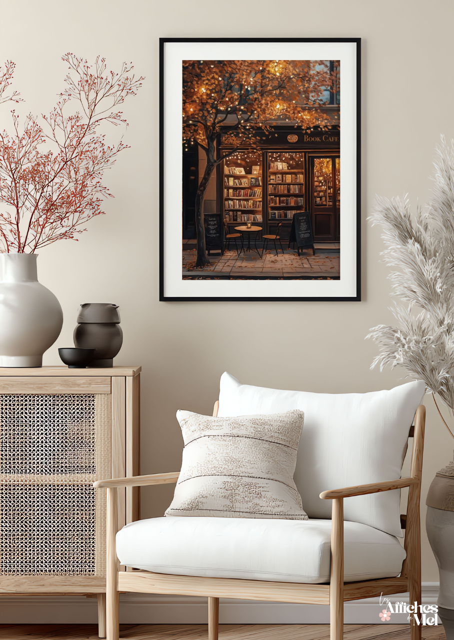 Affiche murale automne – Book Shop Librairie Chaleureuse