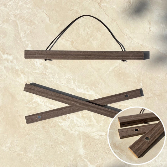 Porte-affiche magnétique en bois – Cadre magnétique pour affiche - Bois foncé