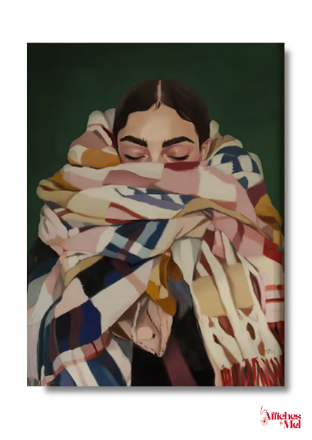 Affiche Cocooning Écharpe Colorée – Ambiance Chaleureuse & Hygge
