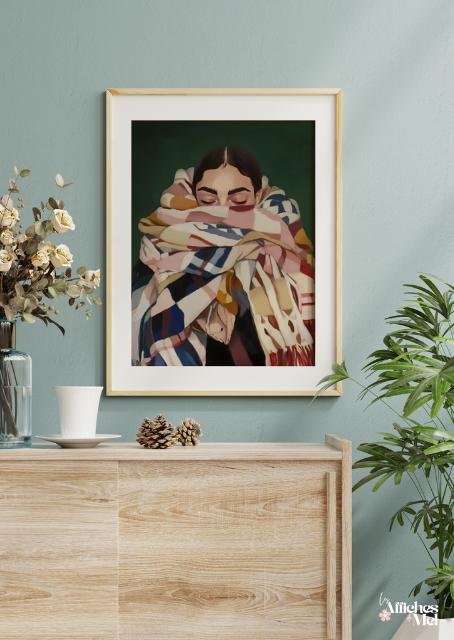 Affiche Cocooning Écharpe Colorée – Ambiance Chaleureuse & Hygge
